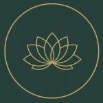 wellness icon in golden colour with pine green background